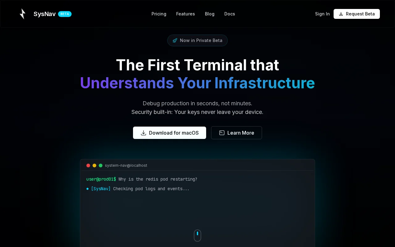 SysNav – An Intelligent Cockpit for DevOps (Local-First)