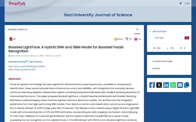 Boosted LightFace – A Hybrid DNN and GBM Model for Facial Recognition
