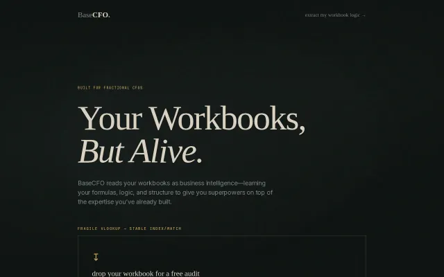 BaseCFO – workbooks as a queryable dashboard for fractional CFOs