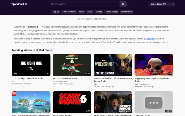 TopVideoHub – Discover trending videos across 9 Asia-Pacific regions