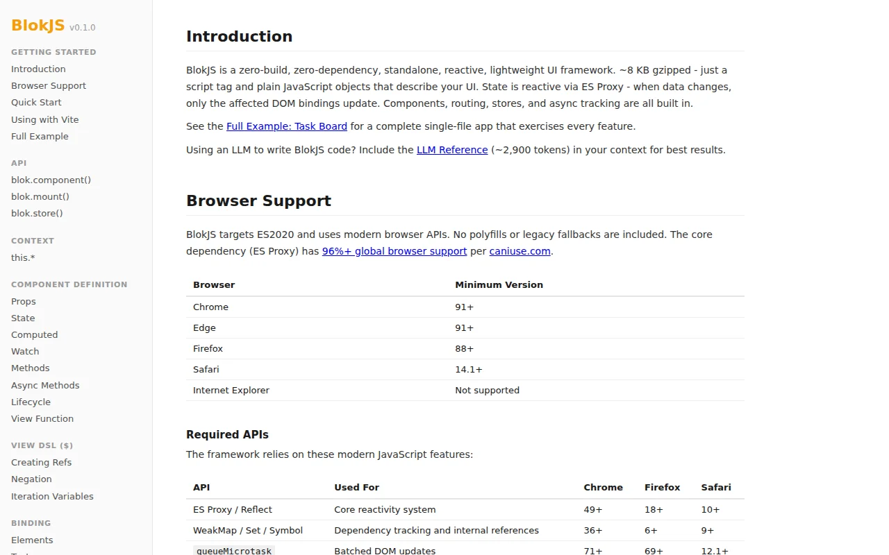 BlokJS – No VDOM, no build reactive UI framework (~9KB gzipped)