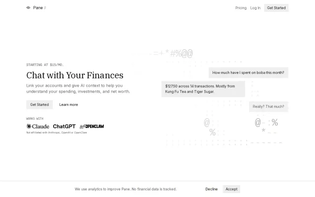 Pane – Give your AI access to your financial data via MCP