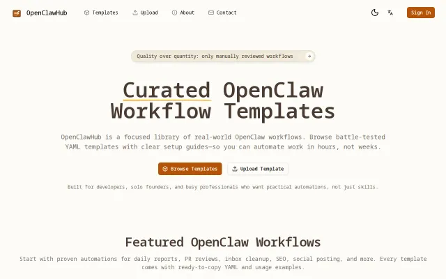 OpenClawHub – A Lib for AI agent workflows so you don't have to