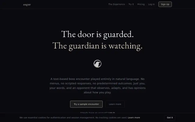 Augur – A text RPG boss fight where the boss learns across encounters