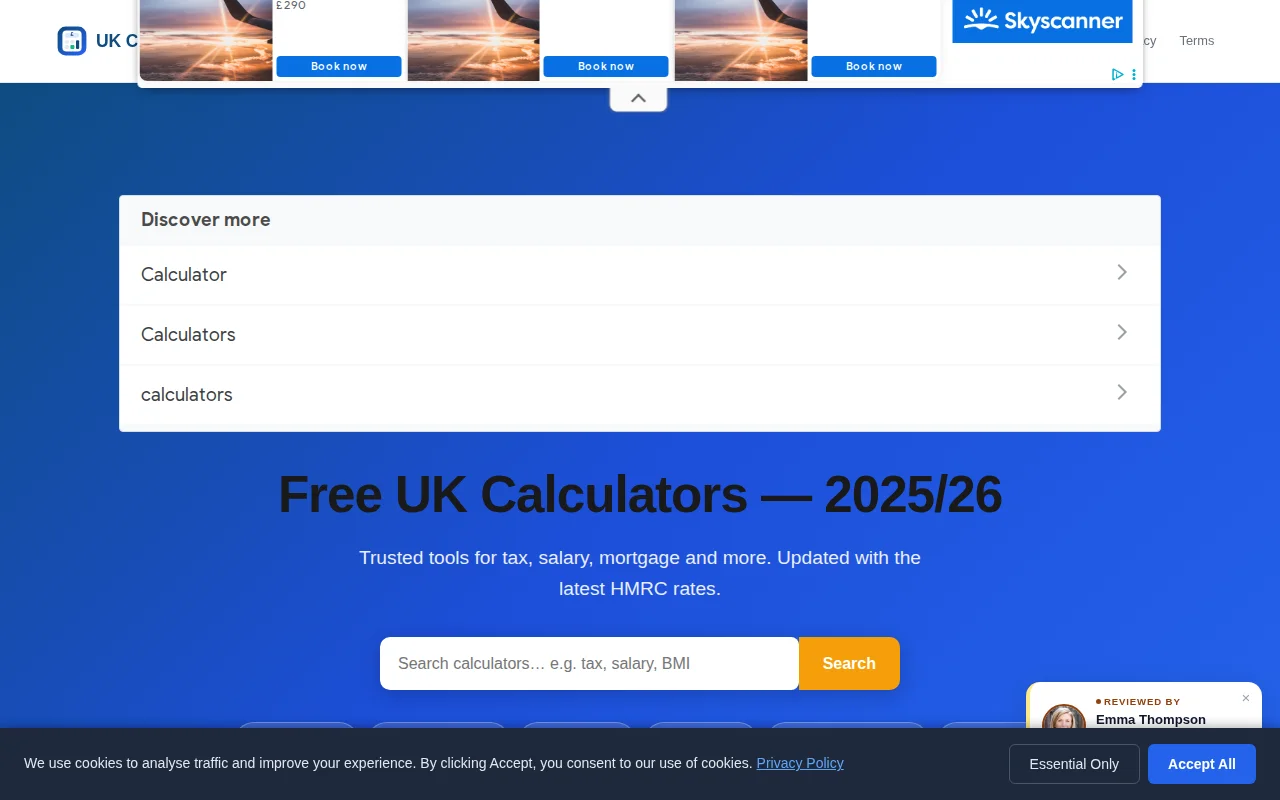 Ukcalculator.com – Free UK tax, salary and mortgage calculators