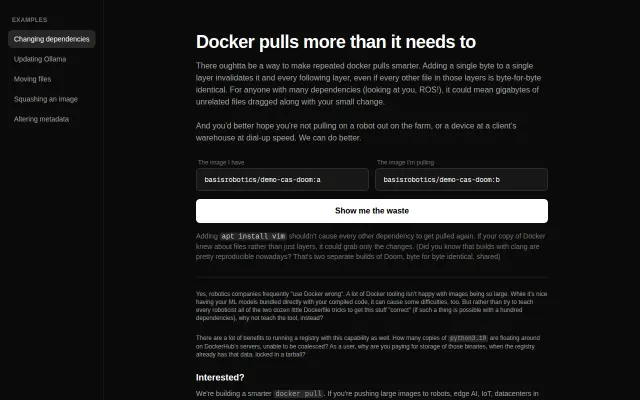 Docker pulls more than it needs to