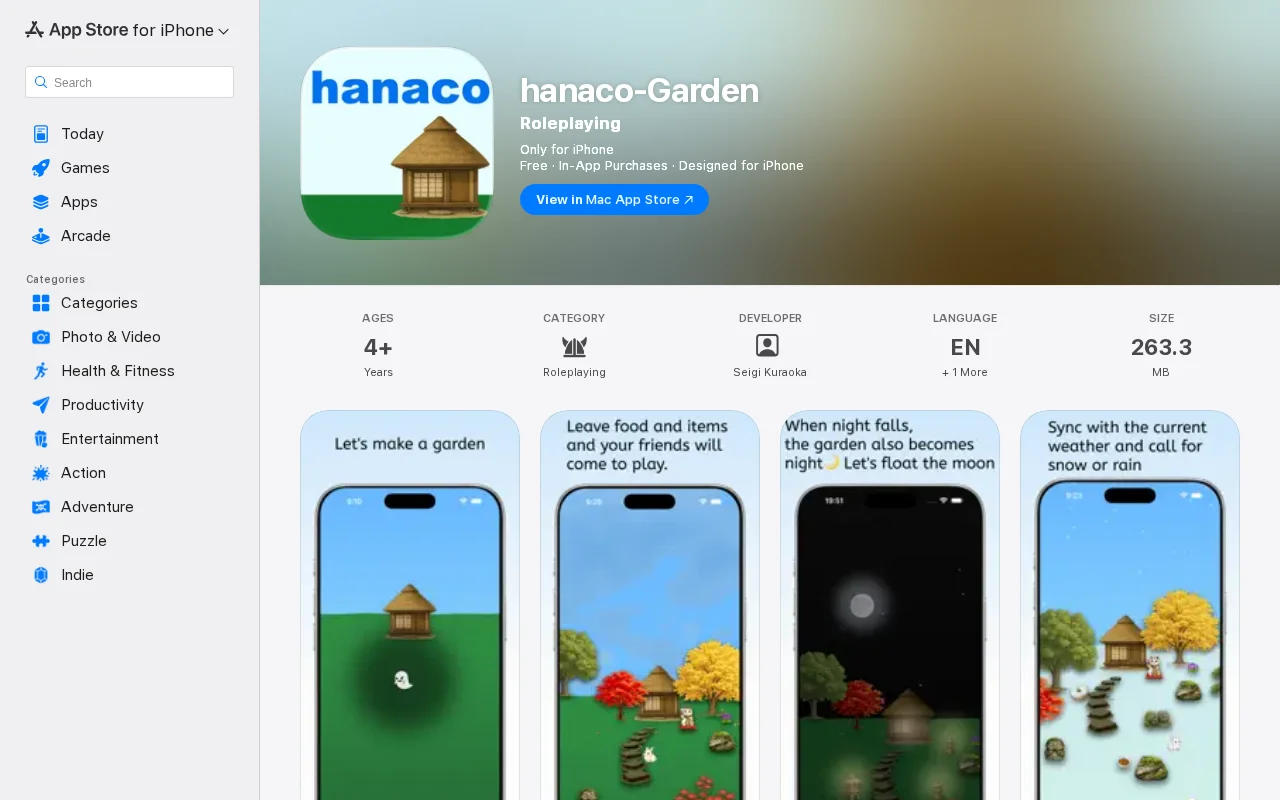 Hanaco Garden – A Calm iOS Garden