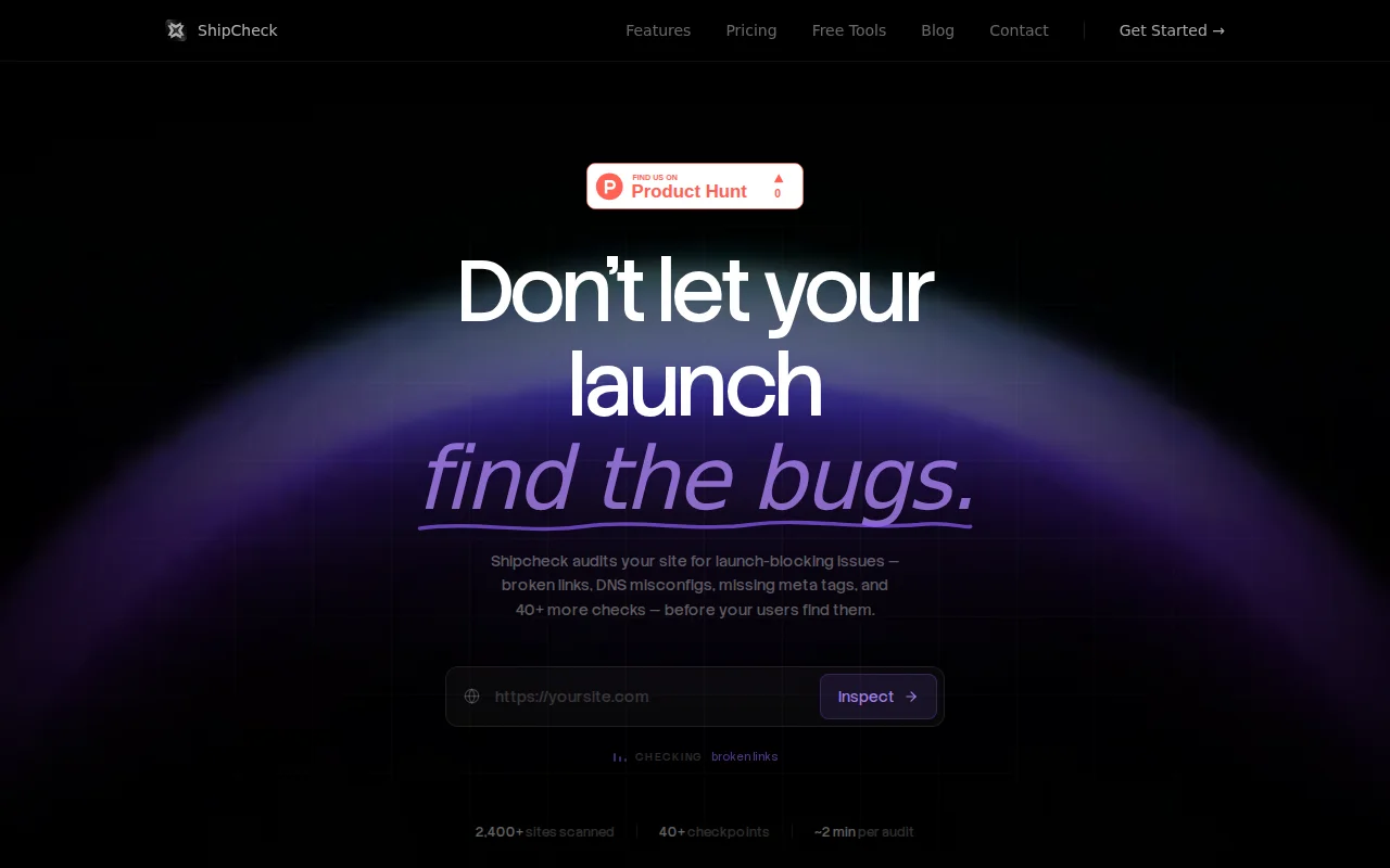 Shipcheck – run a final website audit before deploying