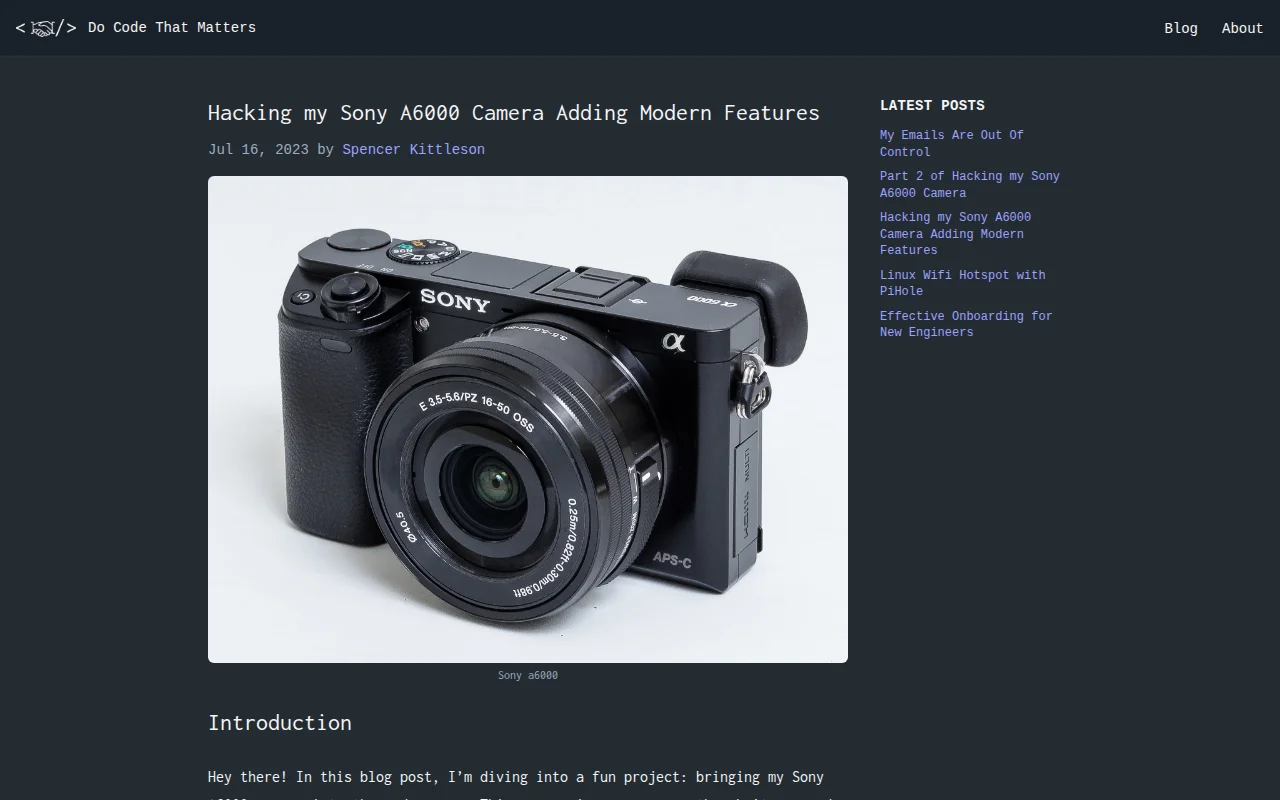 Hacking Sony A6000 for Fun