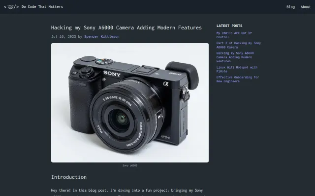 Hacking Sony A6000 for Fun