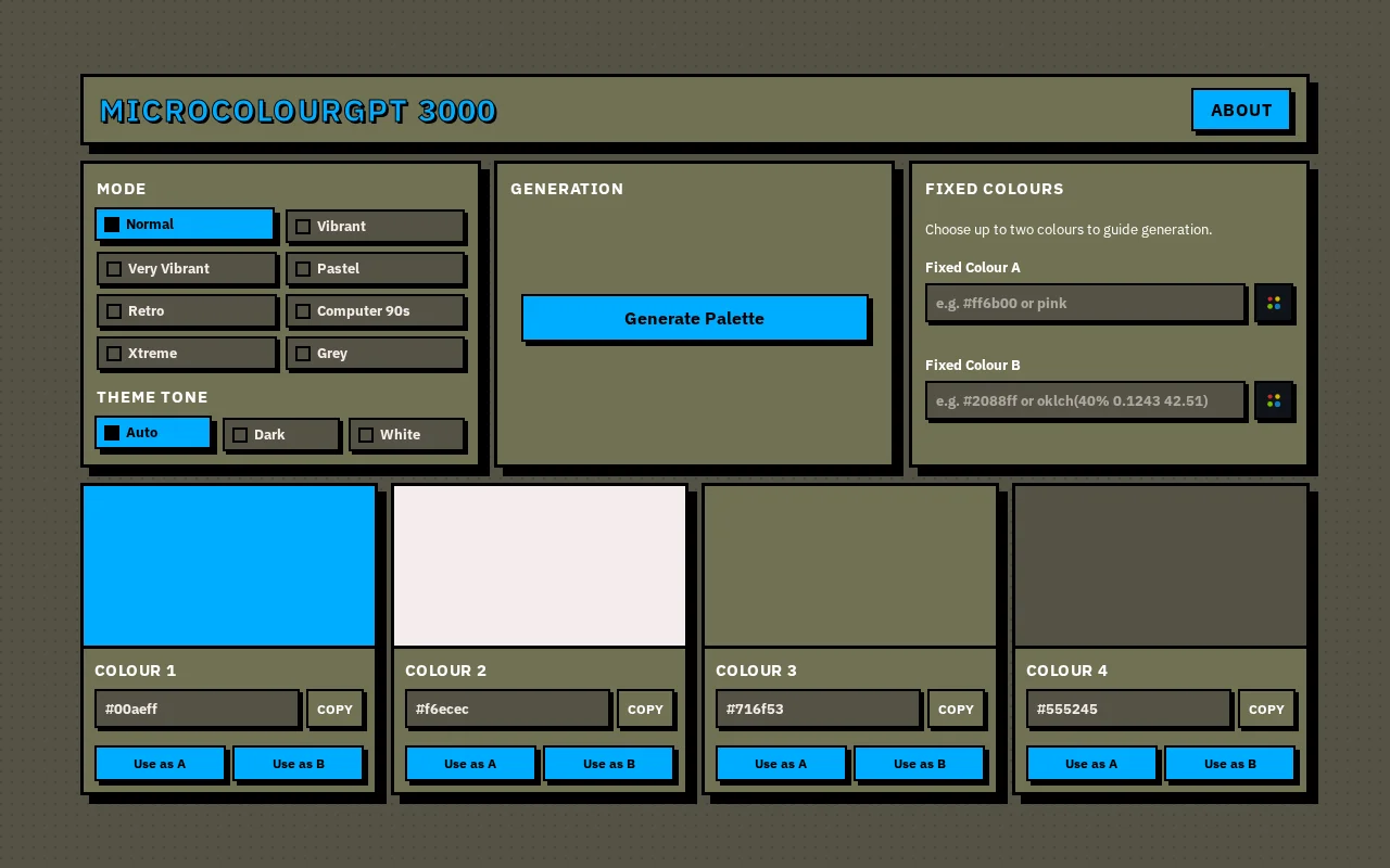 Yet another colour palette generator, but it's a cool one
