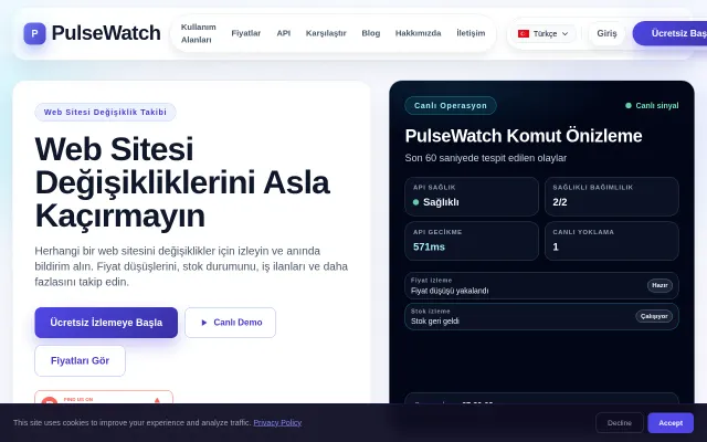 PulseWatch – AI-powered website change monitoring with visual selectors