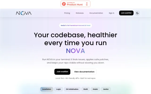Nova – AI terminal that writes, fixes, and ships your code