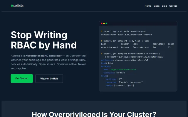 Audicia – Generate least-privilege Kubernetes RBAC from audit log