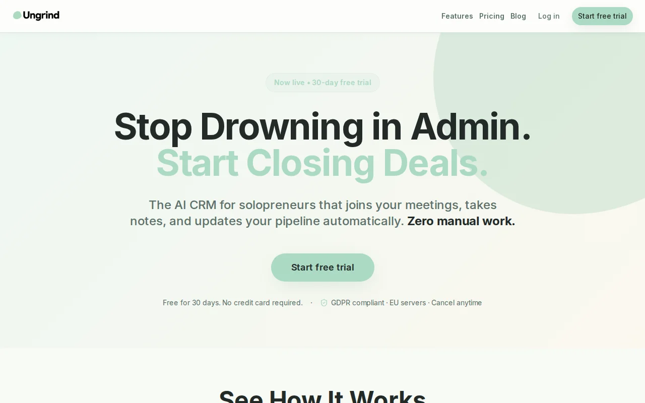 Ungrind – the solopreneur CRM that updates itself