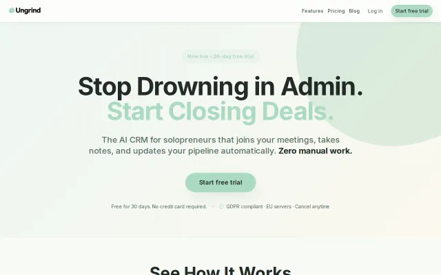 Ungrind – the solopreneur CRM that updates itself