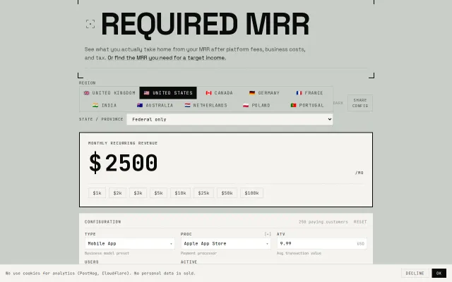 MRR Take-Home Calculator for Bootstrapped Founders