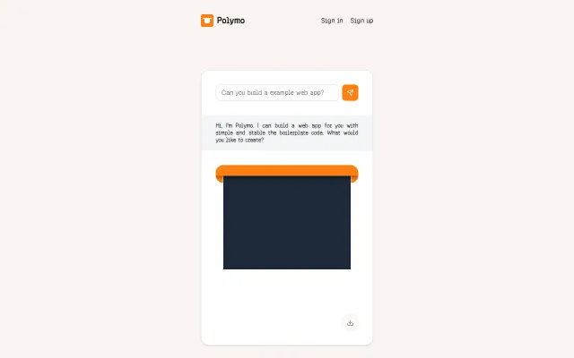 Polymo – Build single-page HTML web apps with AI