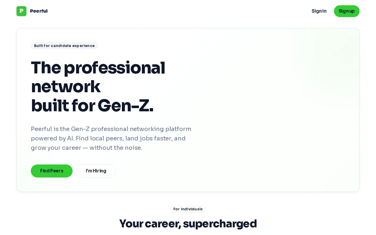 Peerful – Gen-Z focused professional networking platform