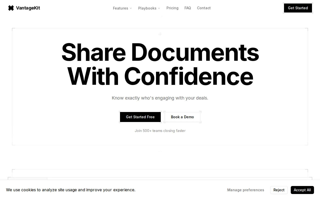 VantageKit – a lightweight deal room with staging, analytics, & AI Q&A