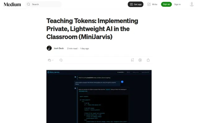 Teaching Tokens: Implementing Private, Lightweight AI in the Classroom