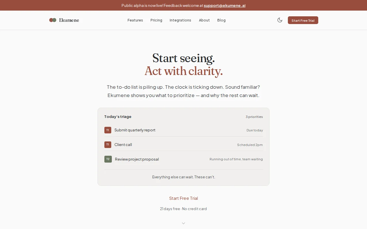 Ekumene – In a distracted era, I built a system to see your time whole