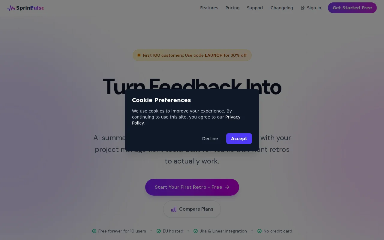 SprintPulse – AI-powered retrospectives that drive action
