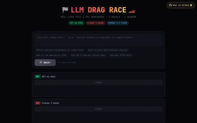 I built a live race between LLMs to see which generates tokens fastest