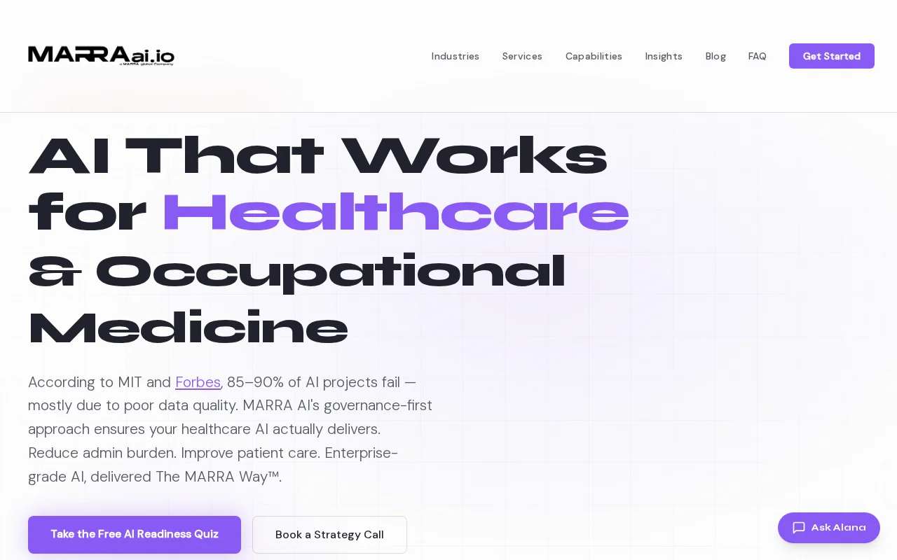 Marra AI – AI consulting built for healthcare and occupational medicine