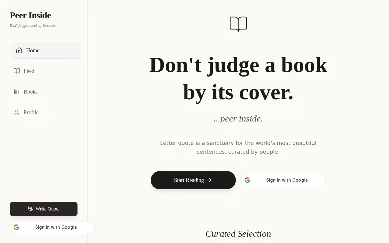Sanctuary for the most beautiful sentences, curated by people