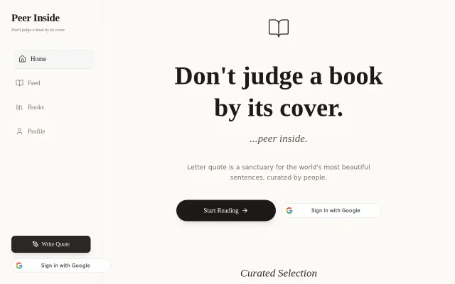 Sanctuary for the most beautiful sentences, curated by people