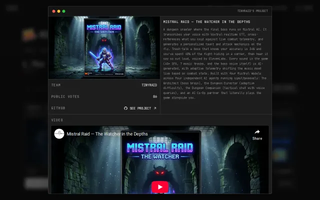 Mistral Raid – AI-powered dungeon crawler with AI companion