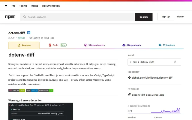new version of dotenv-diff