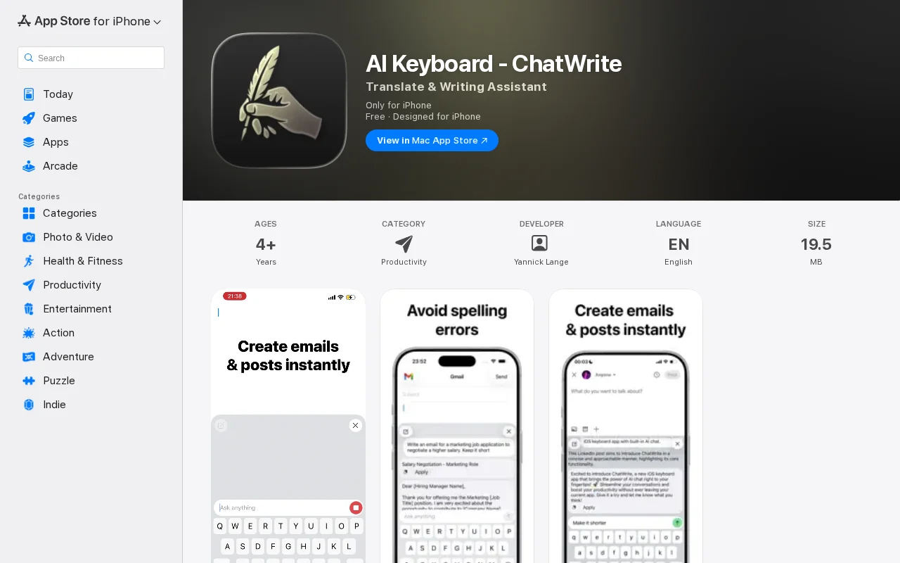 AI Keyboard iOS App