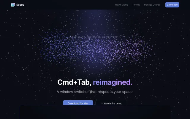 Scopo, Cmd+Tab scoped to the current macOS Space