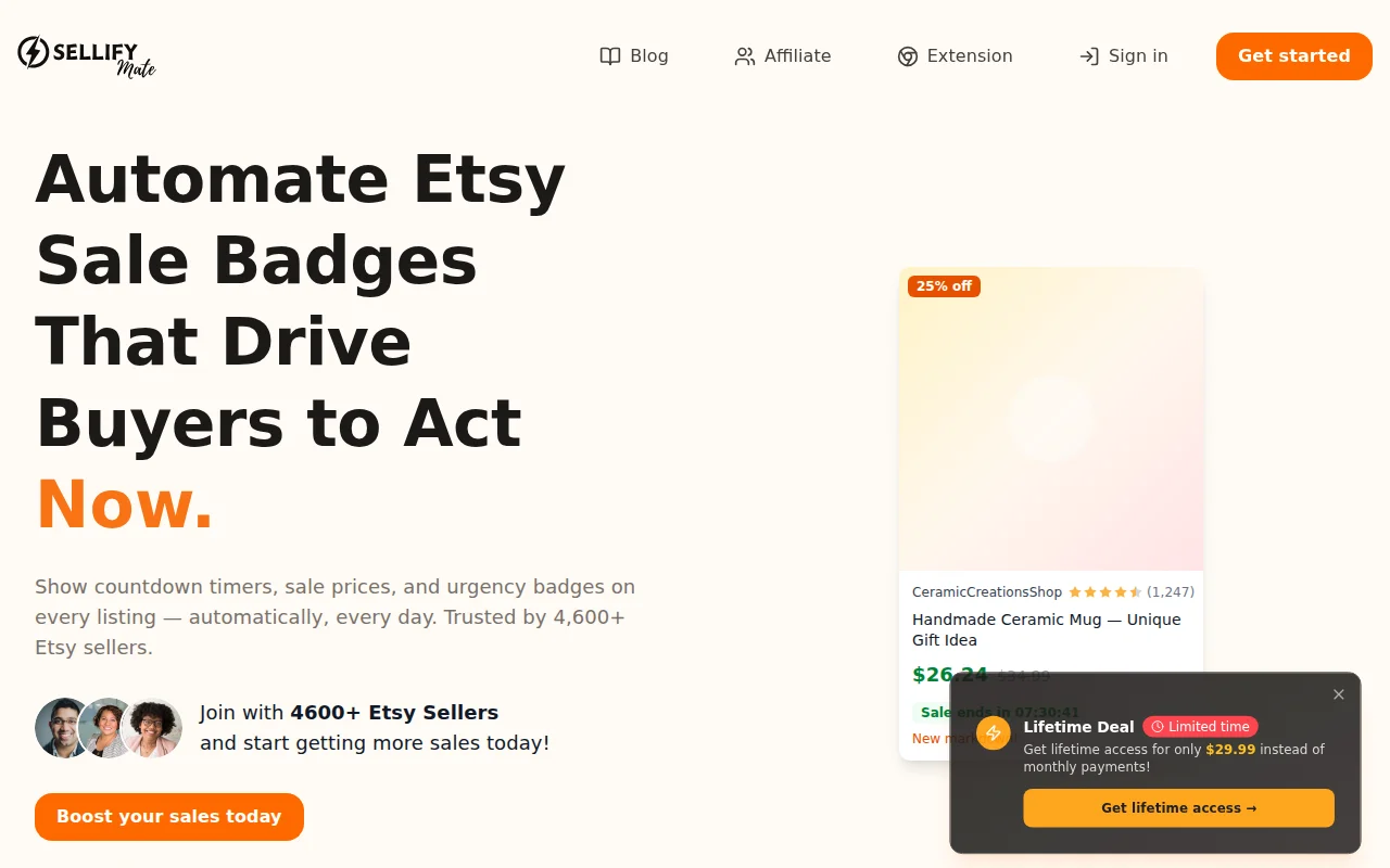 SellifyMate – Automate daily Etsy sale campaigns with countdown timers