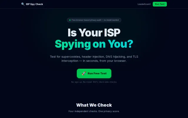I built a tool that checks if your ISP is spying on you
