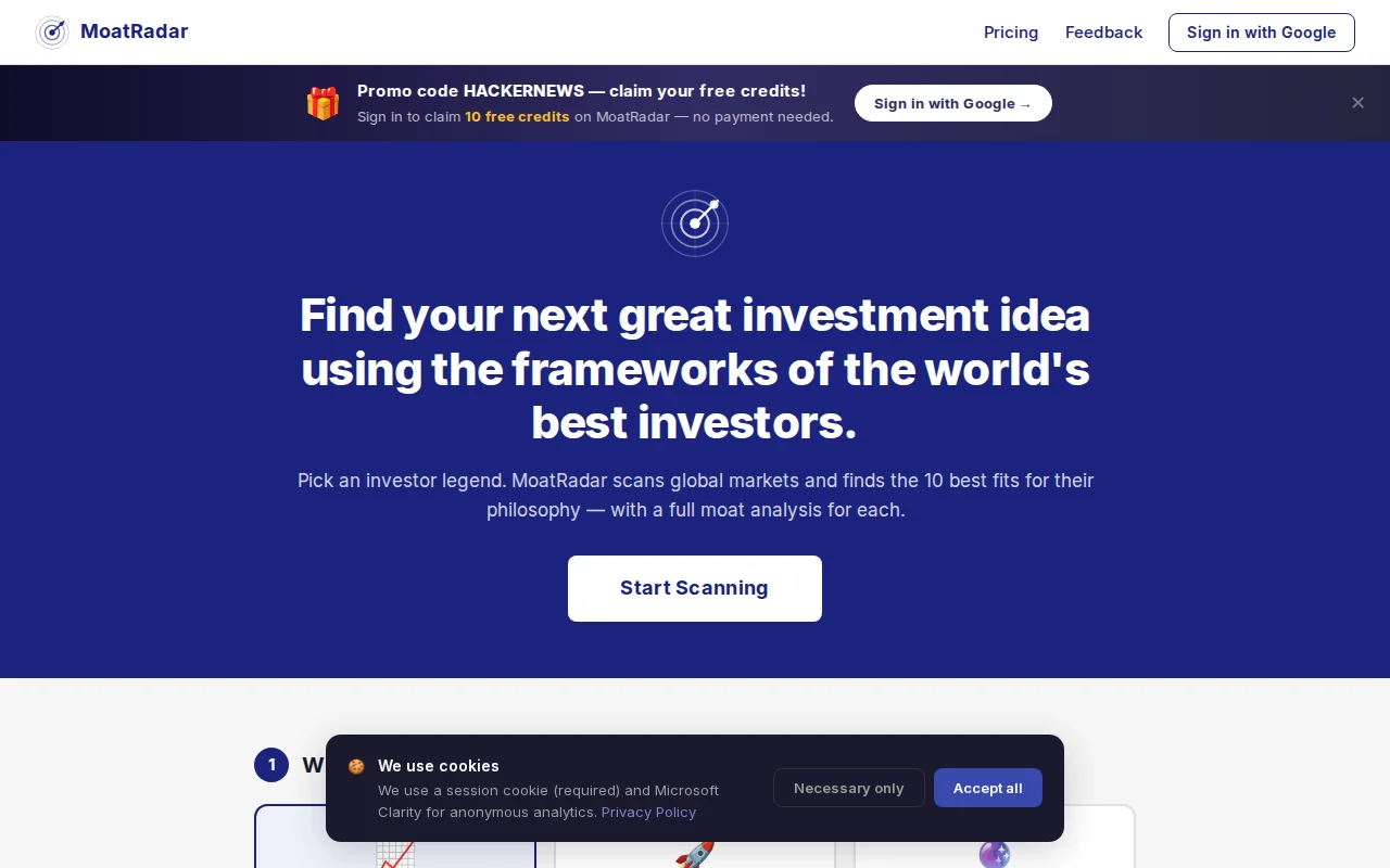 MoatRadar – AI investment research through Warren Buffett's principles
