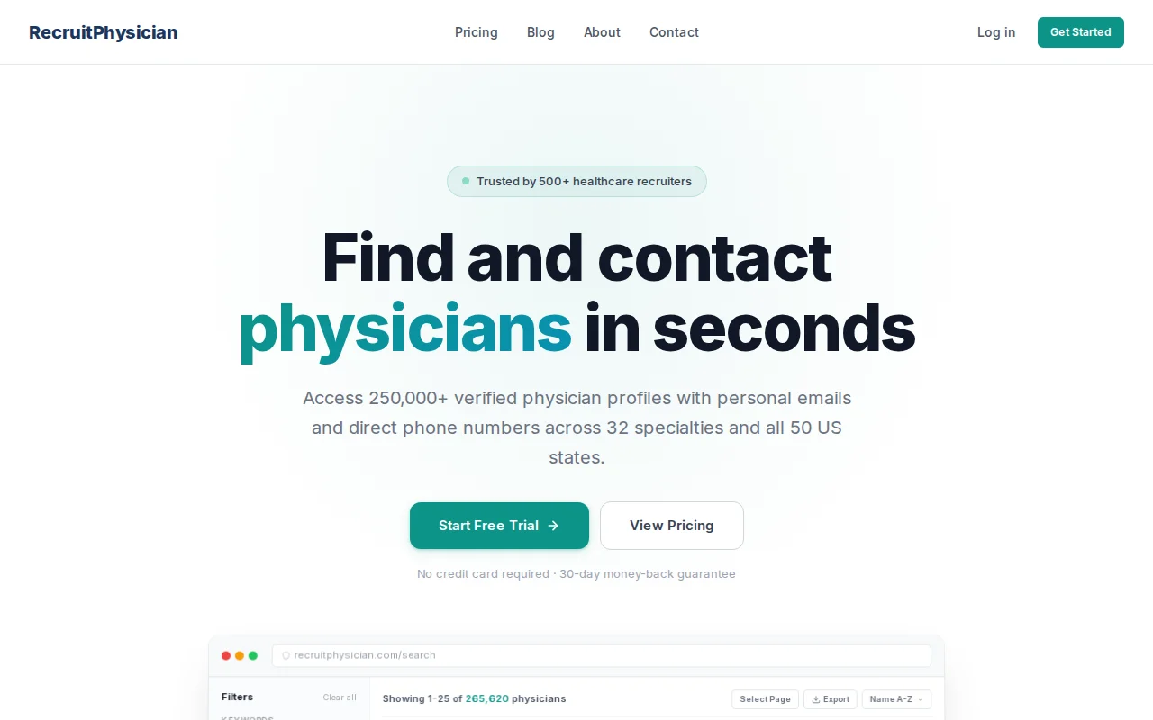 RecruitPhysician – An easier way to find physicians