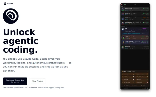 Scape – One-click worktrees and orchestrators for Claude Code
