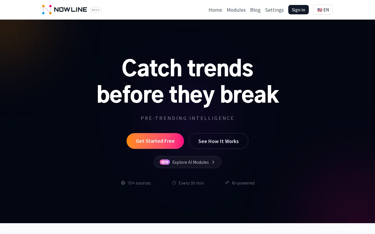 Nowline, a real-time trend signal feed