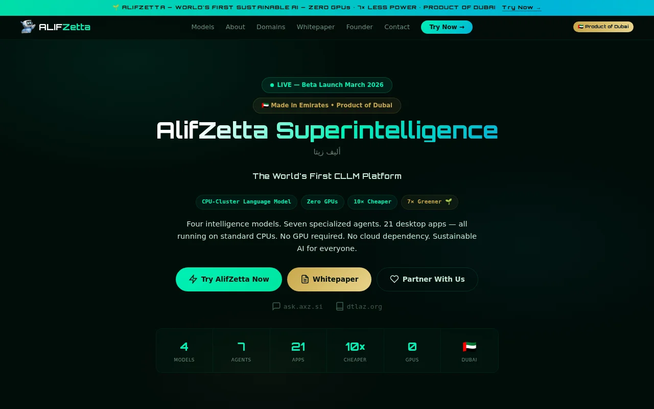 AlifZetta – AI Operating System That Runs LLMs Without GPUs