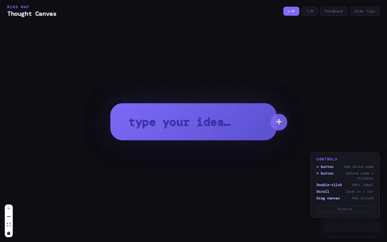 Thought Canvas – Develop Ideas with AI (Mind Mapping)
