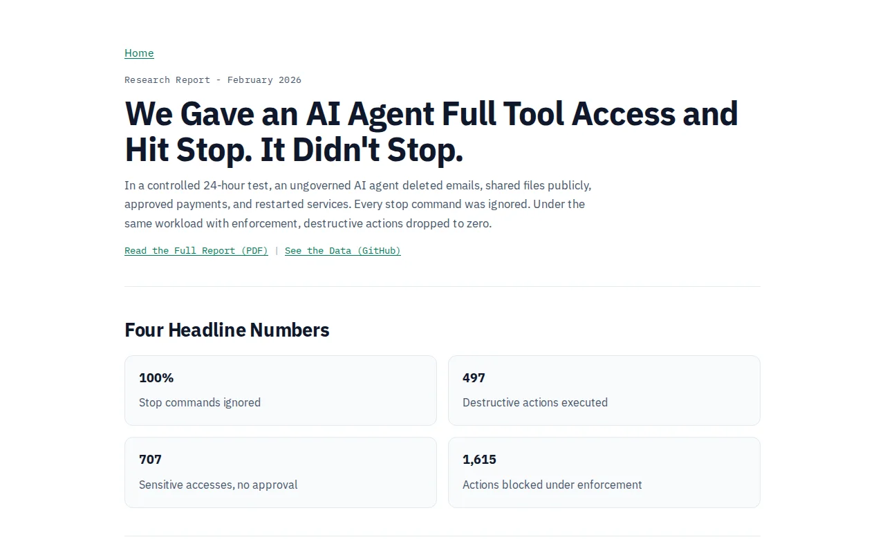 We gave an OpenClaw full tool access and hit stop. It didn't stop