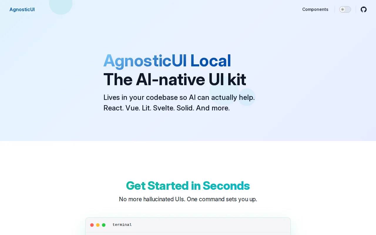 AgnosticUI – A source-first UI library built with Lit