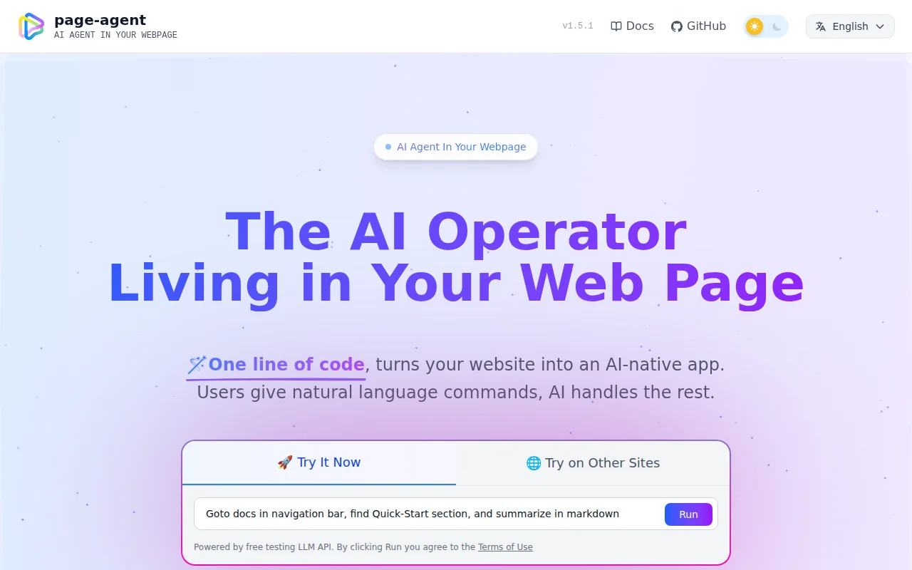 PageAgent, A GUI agent that lives inside your web app