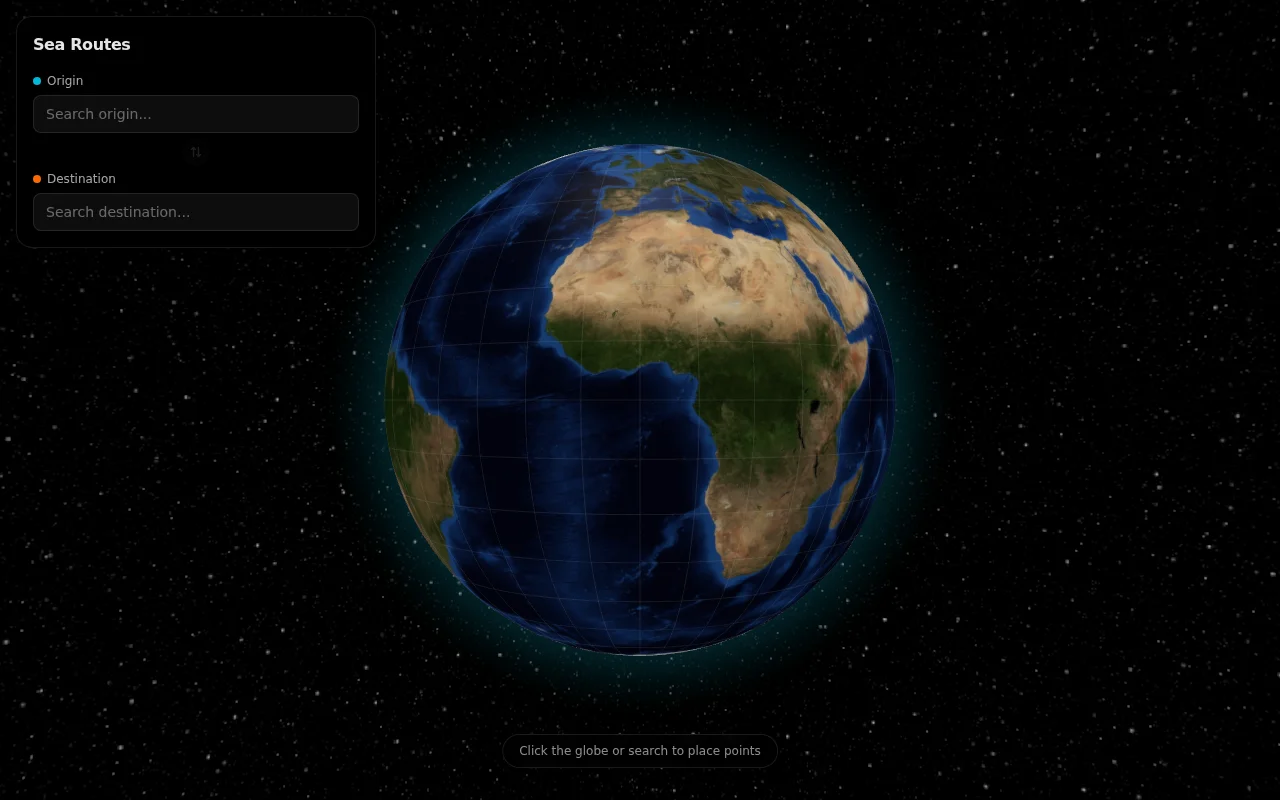 SeaRoutes, find the shortest navigable sea routes on the globe