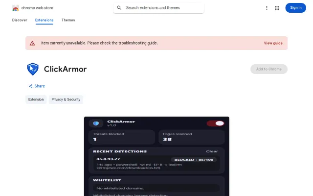ClickArmor – Countering ClickFix social engineering in browser