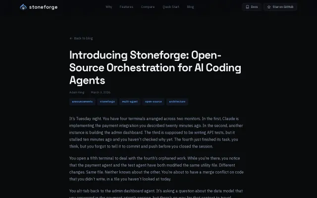 Stoneforge – Open-source orchestration for parallel AI coding agents
