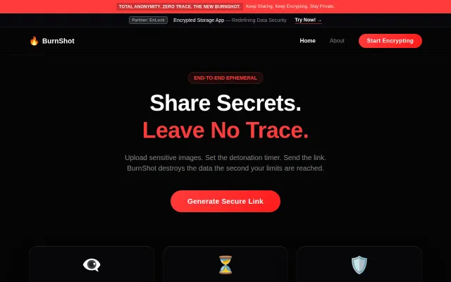 BurnShot v2.0 – Zero-Knowledge ephemeral sharing
